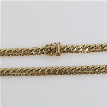 10kt Gold Flat Curb Link Chain Necklace