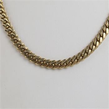 10kt Gold Flat Curb Link Chain Necklace