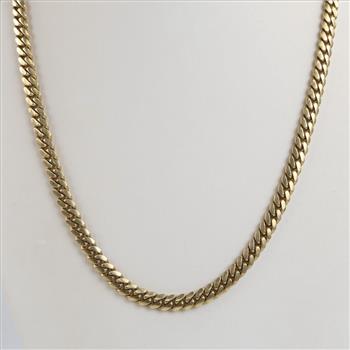 10kt Gold Flat Curb Link Chain Necklace