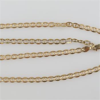 10kt Gold Flat Curb Link Chain Necklace