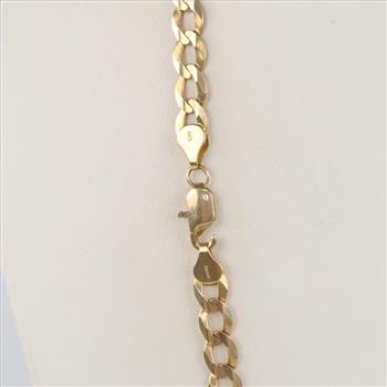 10kt Gold Flat Curb Link Necklace