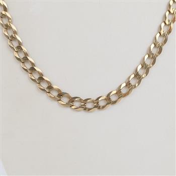 10kt Gold Flat Curb Link Necklace
