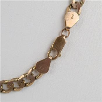 10kt Gold Flat Curb Link Necklace