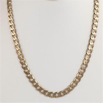 10kt Gold Flat Curb Link Necklace