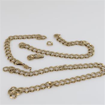 10kt Gold Flat Curb Necklace