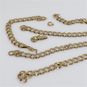 10kt Gold Flat Curb Necklace