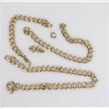 10kt Gold Flat Curb Necklace
