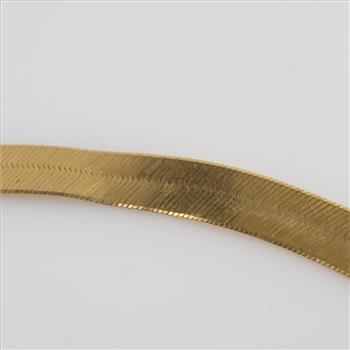 10kt Gold Flat Herringbone Chain Bracelet