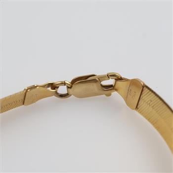 10kt Gold Flat Herringbone Chain Bracelet