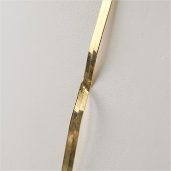 10kt Gold Flat Herringbone Chain Necklace