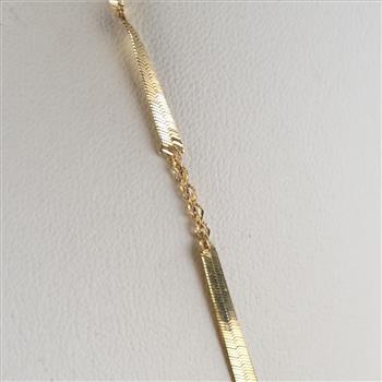 10kt Gold Flat Herringbone Chain Necklace