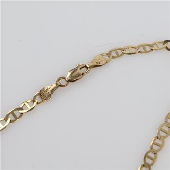 10kt Gold Flat Mariner Chain Necklace