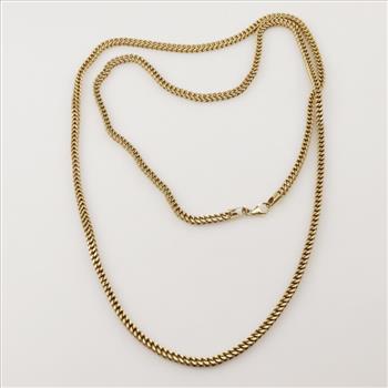 10kt Gold Franco Box Cuban Link Necklace