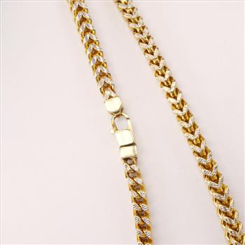 10kt Gold Franco Box Cuban  Link Necklace