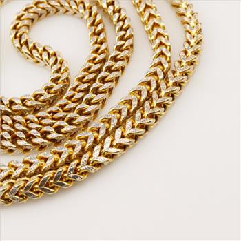 10kt Gold Franco Box Cuban  Link Necklace