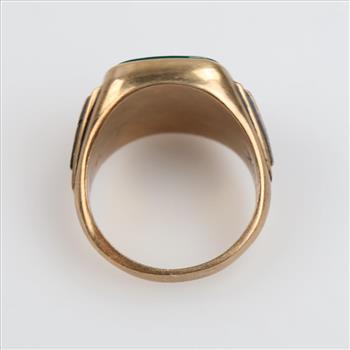 10kt Gold Green Stone Class Ring
