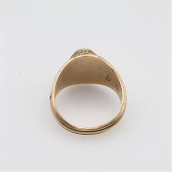 10kt Gold Green Stone Class Ring