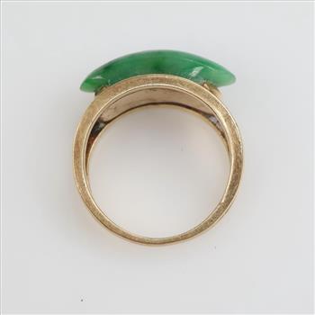 10kt Gold Green Stone Ring