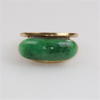 10kt Gold Green Stone Ring