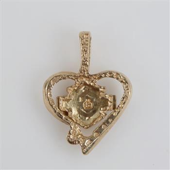 10kt Gold Harley Davidson Heart Pendant