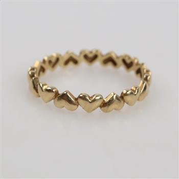 10kt Gold Heart Band
