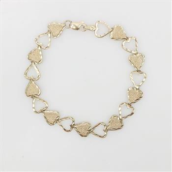 10kt Gold Heart Link Bracelet