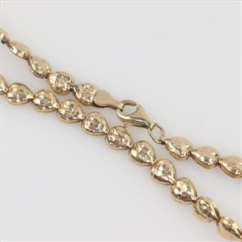 10kt Gold Heart Link Bracelet