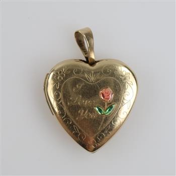 10kt Gold Heart Locket Pendant
