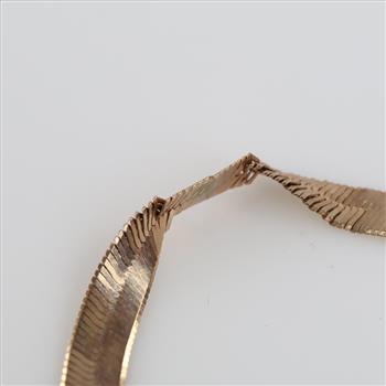 10kt Gold Herringbone Chain Link Bracelet