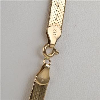 10kt Gold Herringbone Chain Link Necklace
