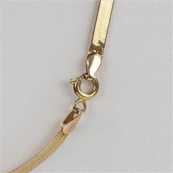 10kt Gold Herringbone Chain Necklace