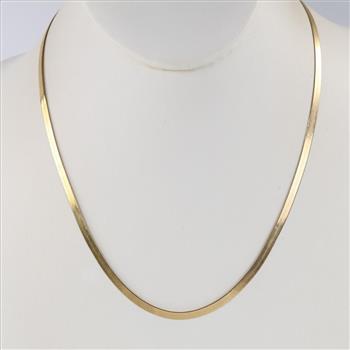 10kt Gold Herringbone Chain Necklace