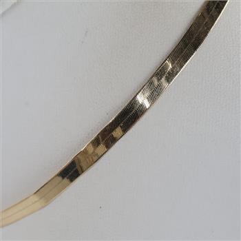 10kt Gold Herringbone Chain Necklace
