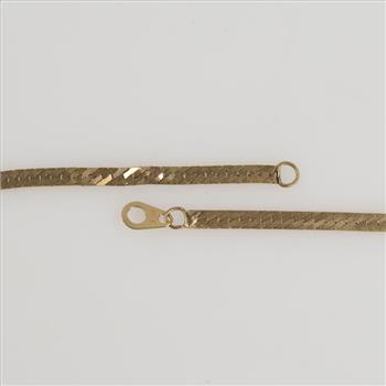 10kt Gold Herringbone Chain Necklace