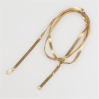 10kt Gold Herringbone Chain Necklace