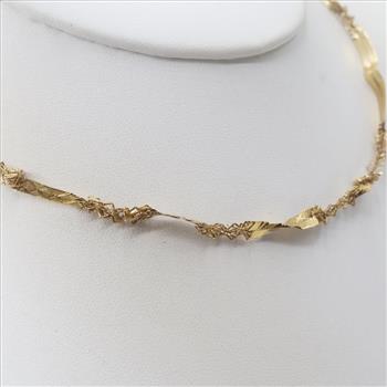 10kt Gold Herringbone Chain Necklace