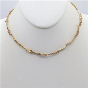 10kt Gold Herringbone Chain Necklace