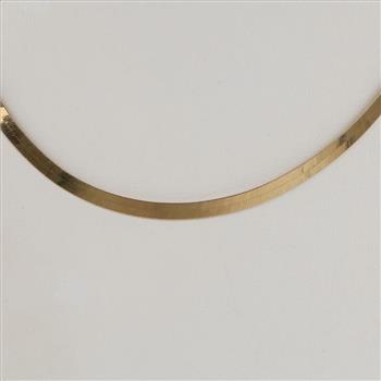10kt Gold Herringbone Chain Necklace