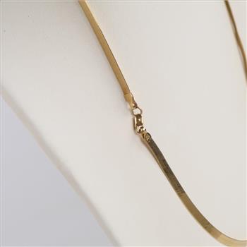 10kt Gold Herringbone Chain Necklace