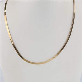 10kt Gold Herringbone Chain Necklace
