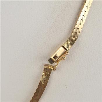 10kt Gold Herringbone Link Necklace