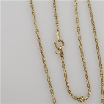10kt Gold Hollow Anchor Chain Necklace