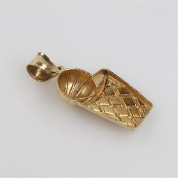 10kt Gold Hollow Basketball Pendant