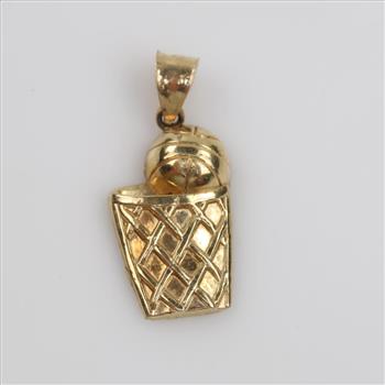 10kt Gold Hollow Basketball Pendant