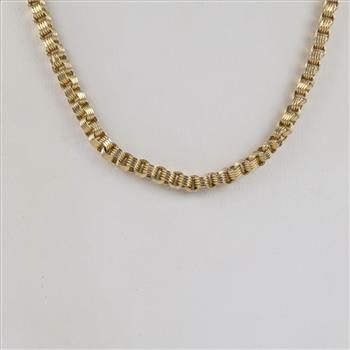 10kt Gold Hollow Cable Chain Necklace
