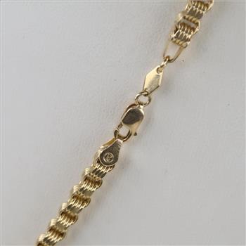 10kt Gold Hollow Cable Chain Necklace