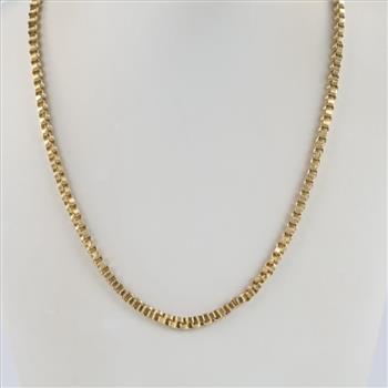 10kt Gold Hollow Cable Chain Necklace