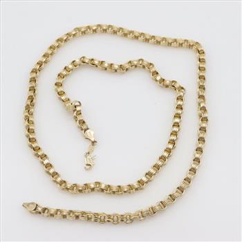 10kt Gold Hollow Cable Chain Necklace