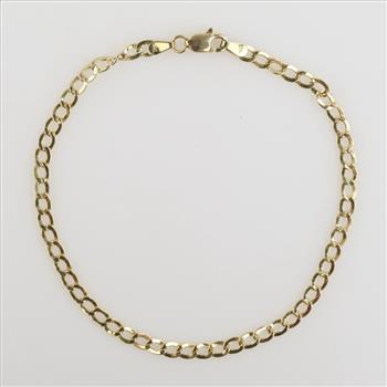 10kt Gold Hollow Chain Bracelet