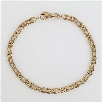 10kt Gold Hollow Chain Bracelet